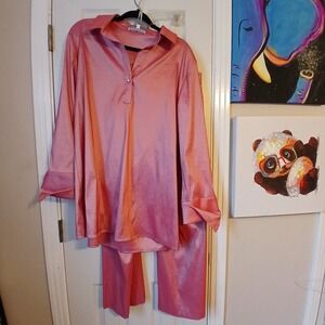 Preston & York Women's 2 Piece Suit Rose XL Top 12 Pant Shimmer